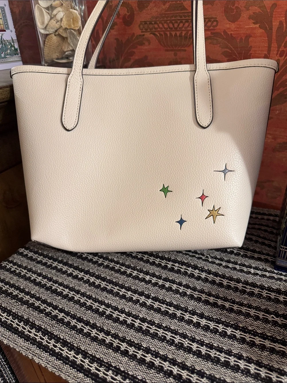 Coach x Observed by us…Small City Tote (CU 387) Chalk/Gold Multi